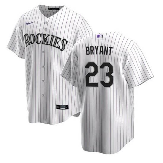 Men Colorado Rockies 23 Kris Bryant White Stitched Baseball jersey