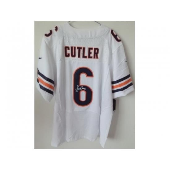 Nike Chicago Bears 6 Jay Cutler White Elite Signed NFL Jersey