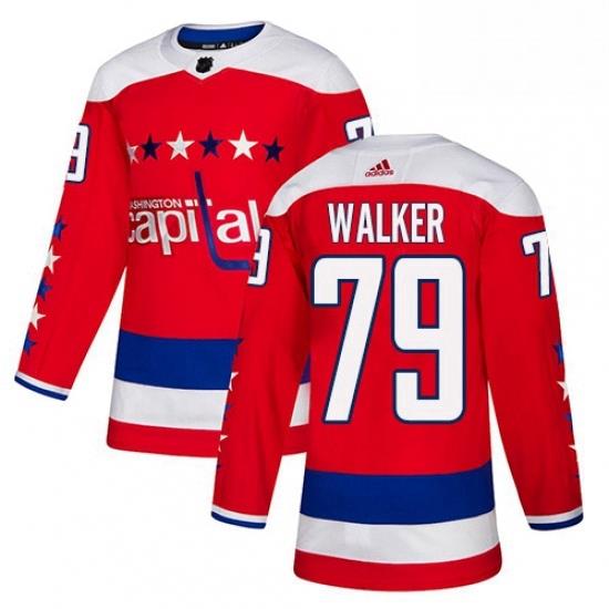 Mens Adidas Washington Capitals 79 Nathan Walker Authentic Red Alternate NHL Jersey