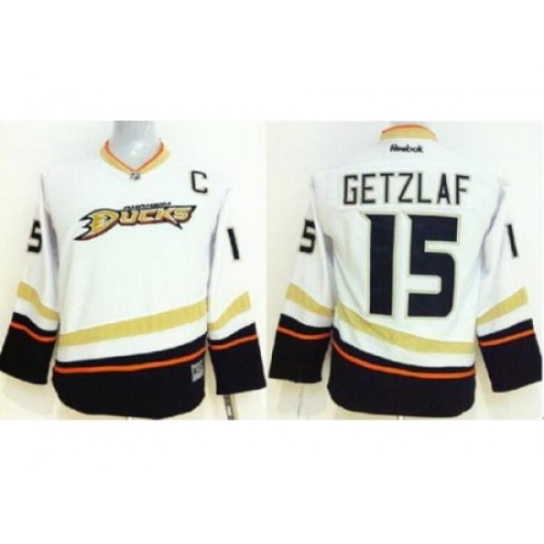 Youth Anaheim Ducks 15 Ryan Getzlaf White NHL Hockey Jersey