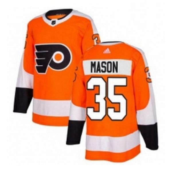 Youth Adidas Philadelphia Flyers 35 Steve Mason Orange Home Authentic Stitched NHL Jersey