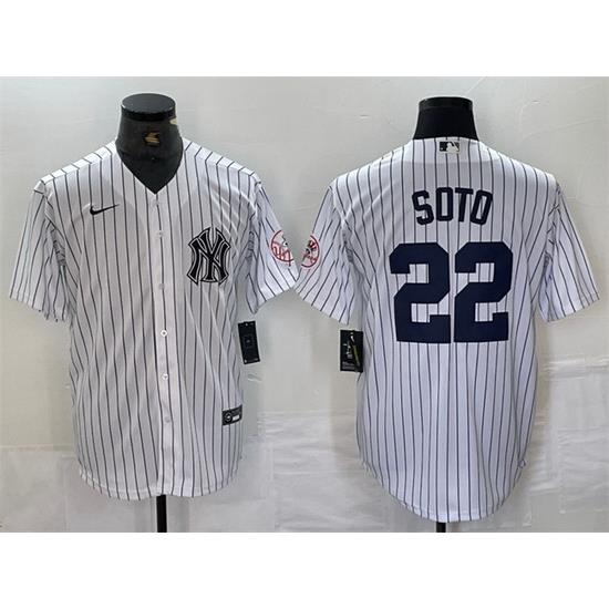 Men NeW York Yankees 22 Juan Soto White Cool Base Stitched Baseball Jersey