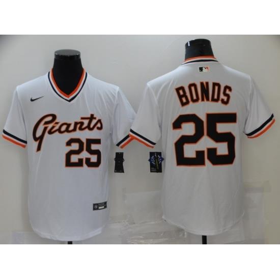 Men Nike San Francisco Giants 25 Barry Bonds White Fashion Baseball Jersey