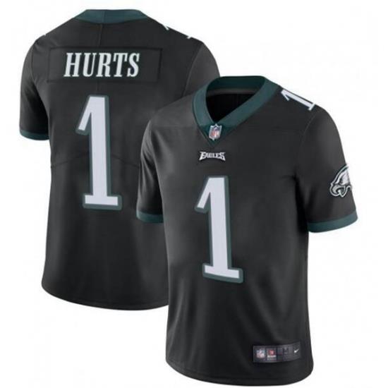 Men Philadelphia Eagles Jalen Hurts 1 Limited Black Vapor Untouchable NFL Jersey