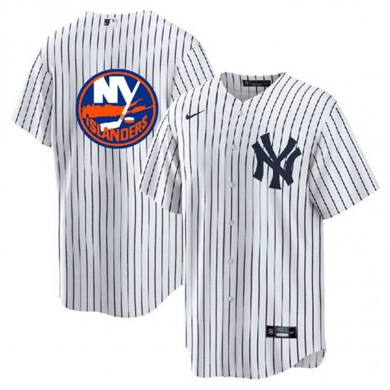 Men NeW York Yankees  26 Islanders White Cool Base Stitched Jersey