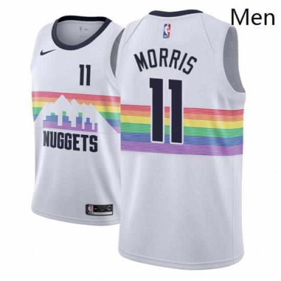 Men NBA 2018 19 Denver Nuggets 11 Monte Morris City Edition White Jersey