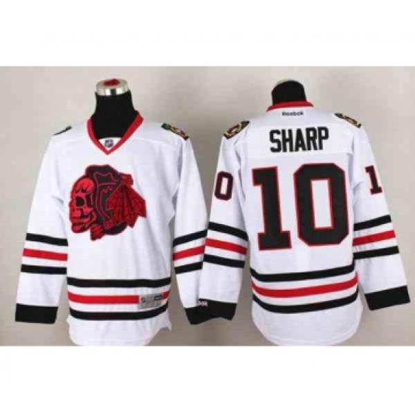 nhl jerseys chicago blackhawks #10 patrick sharp white[the skeleton head]