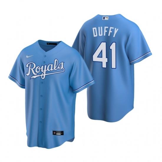 Mens Nike Kansas City Royals 41 Danny Duffy Light Blue Alternate Stitched Baseball Jerse