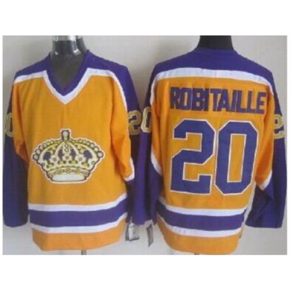 Los Angeles Kings #20 Luc Robitaille Yellow CCM NHL Jerseys