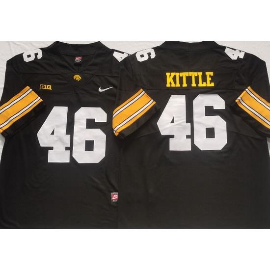 Iowa Hawkeyes White #46 KITTLE Black Stitched NCAA Jersey