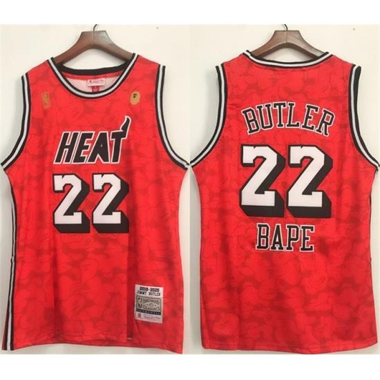 Men Miami Heat 22 Jimmy Butler Red Stitched Jersey