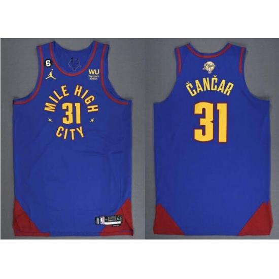 Men Denver Nuggets Vlatko Cancar #31 Blue 2023 Finals Statement Edition With NO 6 Patch Stitched Basketball Jersey