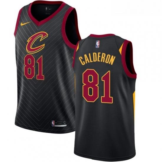 Youth Nike Cleveland Cavaliers 81 Jose Calderon Authentic Black Alternate NBA Jersey Statement Edition