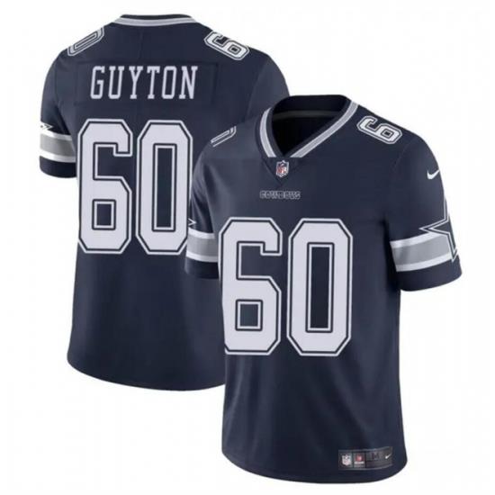 Youth Dallas Cowboys 60 Tyler Guyton Navy 2024 Draft Vapor Untouchable Limited Stitched Football Jersey
