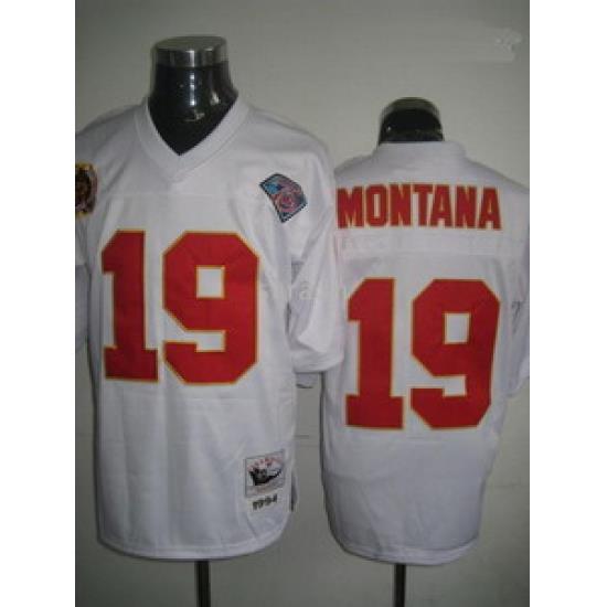 Kansas City Chiefs 19 Joe Montana throWback White
