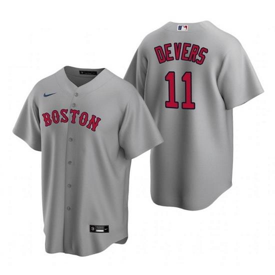 Men Boston Red Sox 11 Rafael Devers Grey Cool Base Stitched Jerse