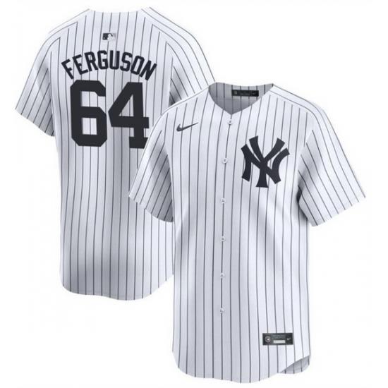 Men NeW York Yankees 64 Derek Jeter White 2024 Home Limited Cool Base Stitched Baseball Jersey