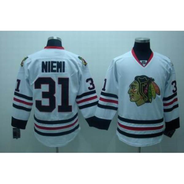 chicago blackhawks #31 antti niemi white jersey
