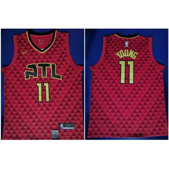 Hawks 11 Trae Young Red Nike Swingman Jersey