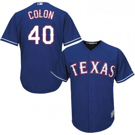 Youth Majestic Texas Rangers 40 Bartolo Colon Authentic Royal Blue Alternate 2 Cool Base MLB Jersey