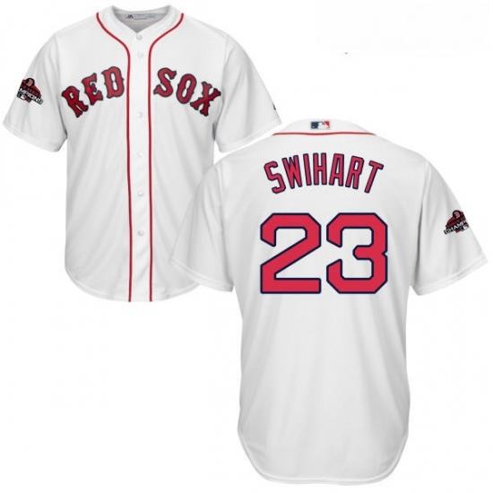 Youth Majestic Boston Red Sox 23 Blake Swihart Authentic White Home Cool Base 2018 World Series Champions MLB Jersey