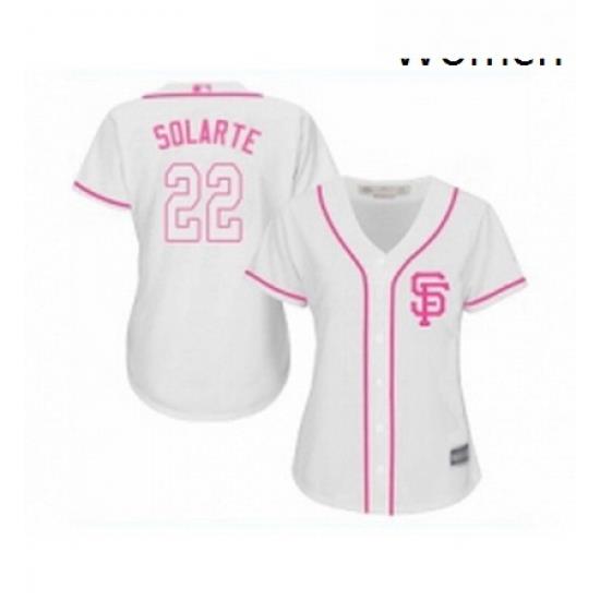 Womens San Francisco Giants 22 Yangervis Solarte Replica White Fashion Cool Base Baseball Jersey