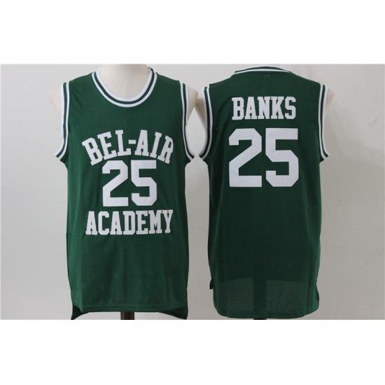 Men Bel Air Academy 25 Carlton Banks Green Stitched Movie Jersey