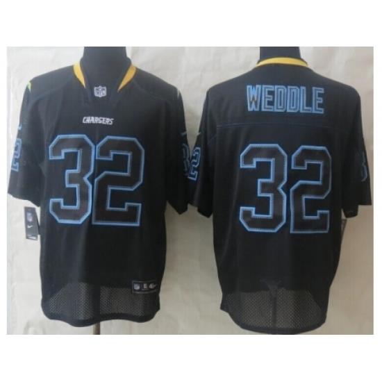 Nike San Diego Chargers 32 Eric Weddle Black Elite Lights Out NFL Jersey