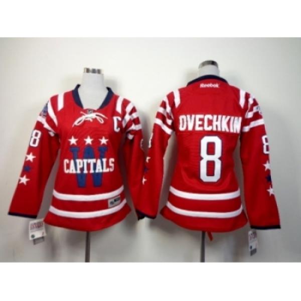NHL Women Washington Capitals #8 Alex Ovechkin Red Stitched Jerseys(2015 Winter Classic)
