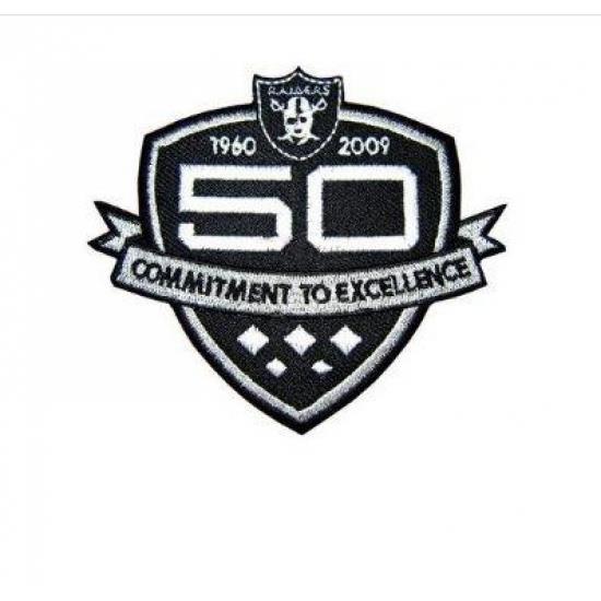 Stitched Oakland Raiders 50th Anniversary Jersey Patch
