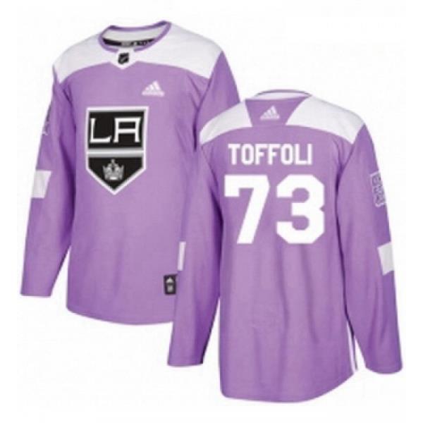 Youth Adidas Los Angeles Kings 73 Tyler Toffoli Authentic Purple Fights Cancer Practice NHL Jersey