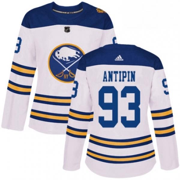 Womens Adidas Buffalo Sabres 93 Victor Antipin Authentic White 2018 Winter Classic NHL Jersey