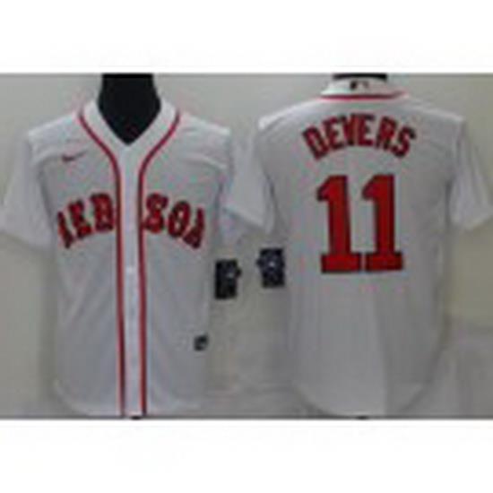 Men Boston Red Sox 11 Rafael Devers White NeW Cool Base Stitched Nike Jersey