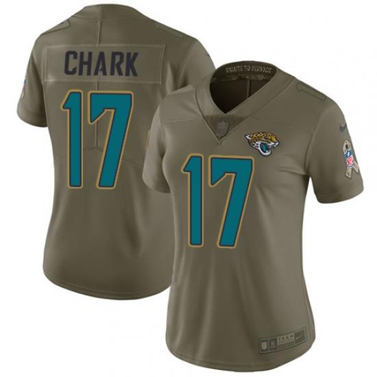 Nike Jaguars #17 DJ Chark Olive Womens Stitched NFL Limited 2017 Salute to Service Jersey