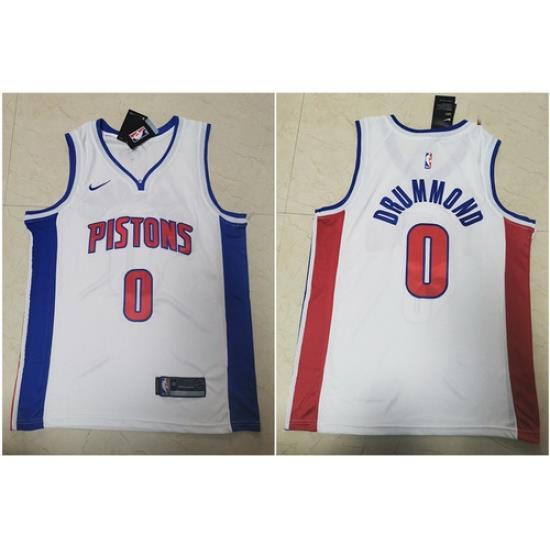Pistons 0 Andre Drummond White Nike Swingman Jersey