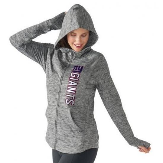 NFL New York Giants G III 4Her by Carl Banks Womens Recovery Full Zip Hoodie Heathered Gray