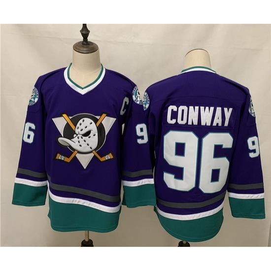 Ducks 96 Charlie Conway Purple 2020 21 Reverse Retro Adidas Jersey