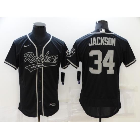 Men's Oakland Raiders #34 Bo Jackson Black Nike Elite Jersey