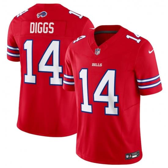 Men Buffalo Bills 14 Stefon Diggs Red 2023 F U S E  Vapor Untouchable Limited Stitched Jersey