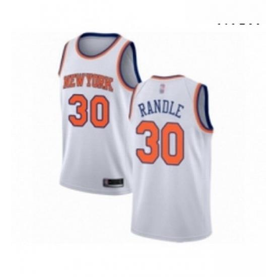 Mens New York Knicks 30 Julius Randle Authentic White Basketball Jersey Association Edition