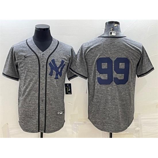 Men NeW York Yankees 99 Aaron Judgey Grey Cool Base Stitched Jersey