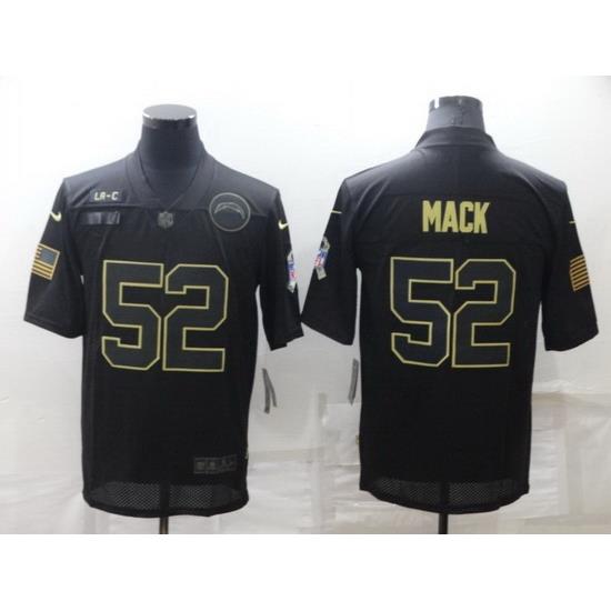 Men Los Angeles Chargers 52 Khalil Mack Black Salute To Service Limited Stitched jersey