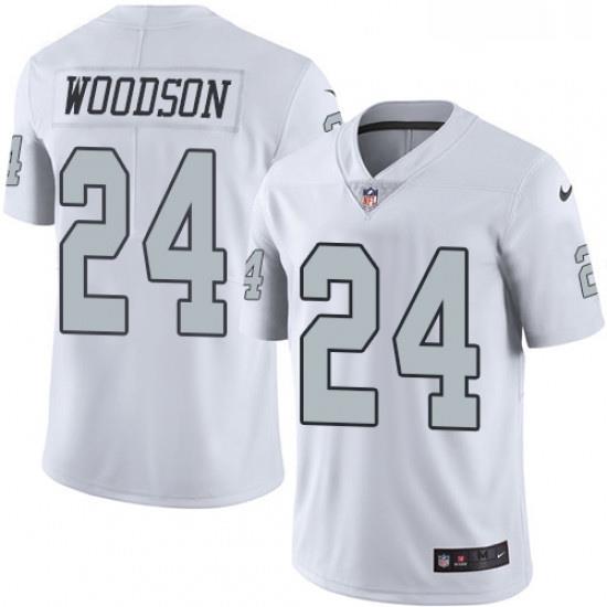 Youth Nike Oakland Raiders 24 Charles Woodson Limited White Rush Vapor Untouchable NFL Jersey