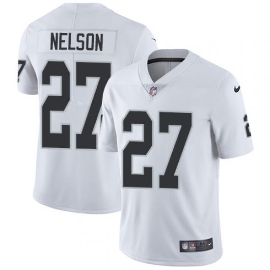 Nike Raiders #27 Reggie Nelson White Mens Stitched NFL Vapor Untouchable Limited Jersey