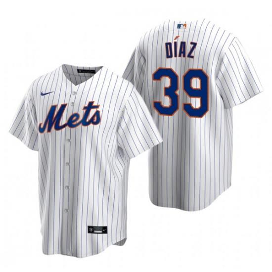 Men NeW York Mets 39 EdWin D EDaz White Cool Base Stitched Baseball Jersey