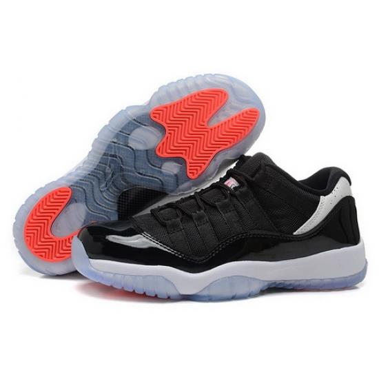 Air Jordan 11 Shoes 2015 Womens Low Black White Orange