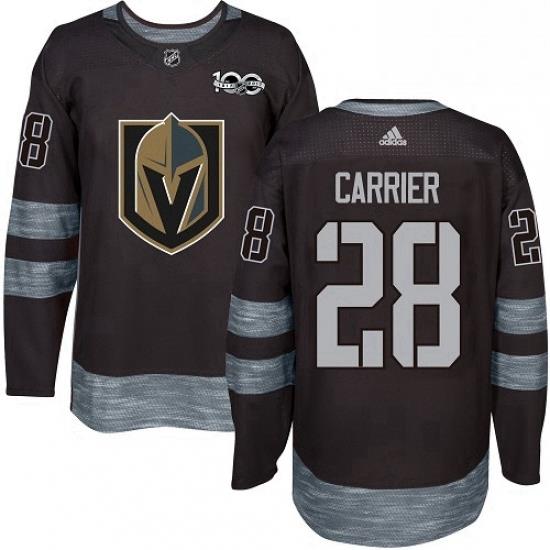 Mens Adidas Vegas Golden Knights 28 William Carrier Authentic Black 1917 2017 100th Anniversary NHL Jersey