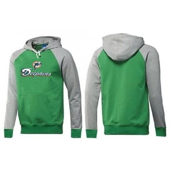 NFL Mens Nike Miami Dolphins Authentic Logo Pullover Hoodie GreenGrey