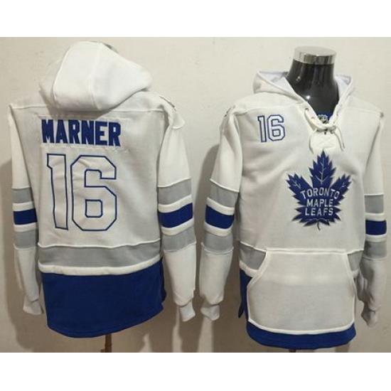 Maple Leafs #16 Mitchell Marner White Name  26 Number Pullover NHL Hoodie