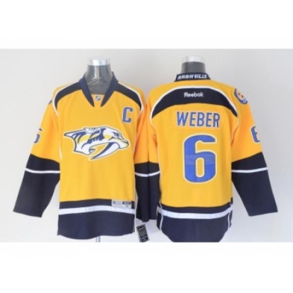 NHL Nashville Predators #6 Shea Weber Yellow jerseys
